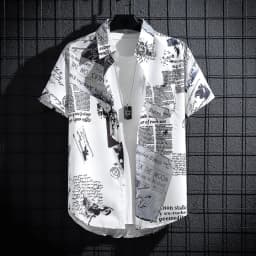 Men's Printed Shirt Seaside Vacation Casual Top Large Size Oversized Beach Clothing thumbnail 1