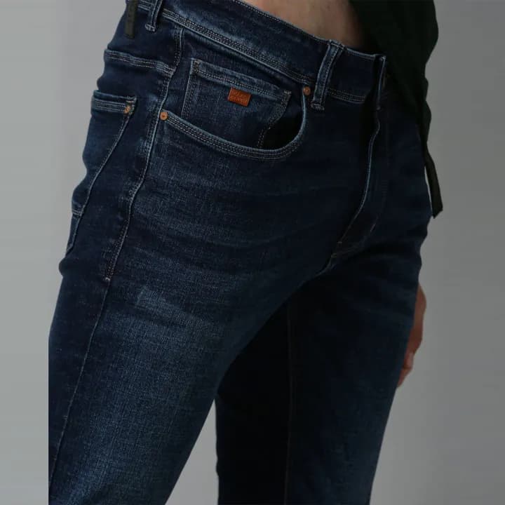 Slim-fit Stretchable Denim Jeans Pant For Men - Dark Blue