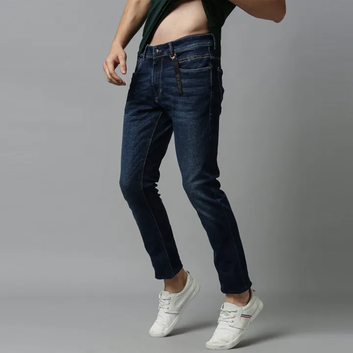 Slim-fit Stretchable Denim Jeans Pant For Men - Dark Blue