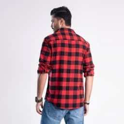 Long Sleeve Flannel Shirt - Devil Red thumbnail 3