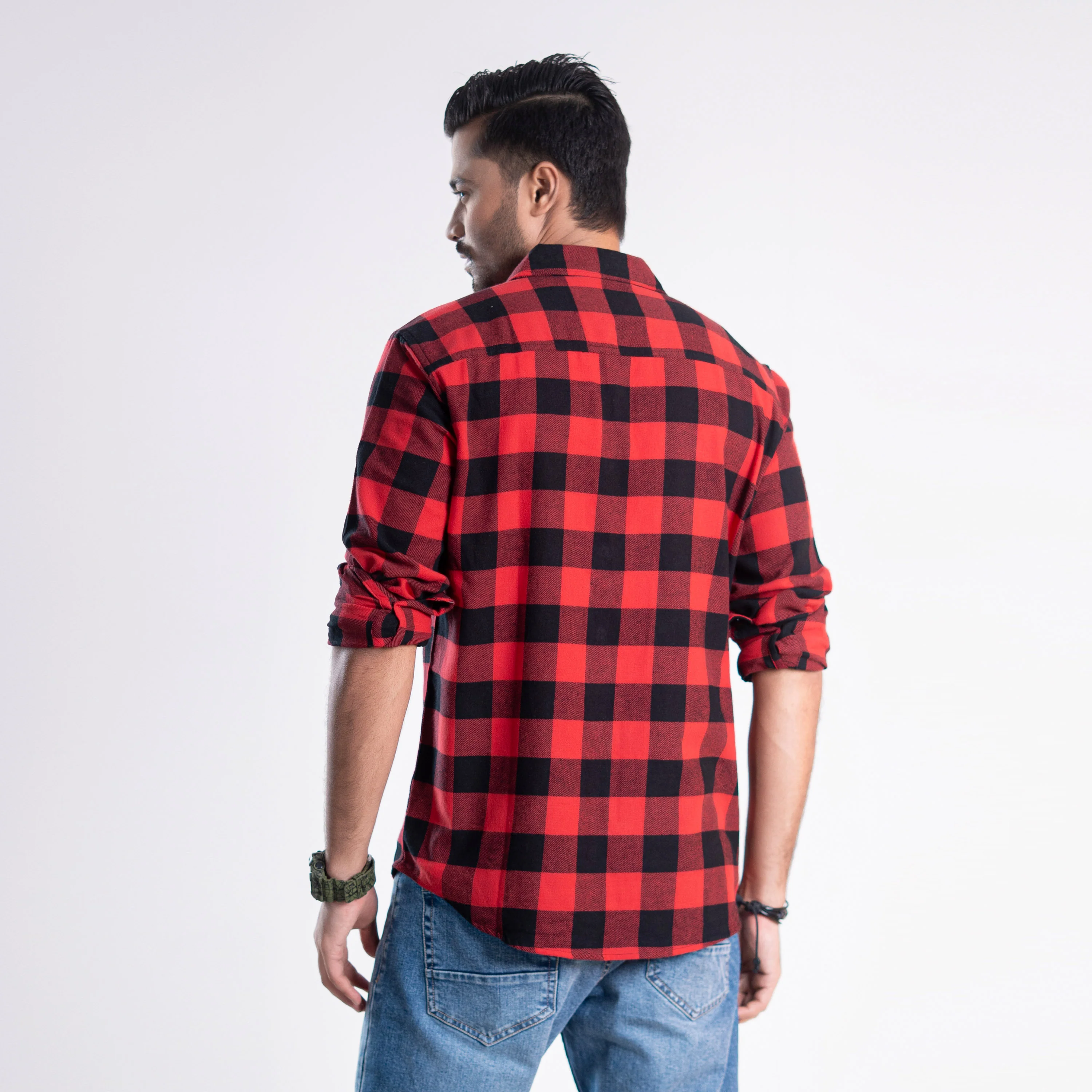 Long Sleeve Flannel Shirt - Devil Red
